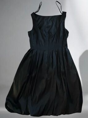 Maggy London Black Sleeveless Pleated Bubble Midi Dress Size 4P